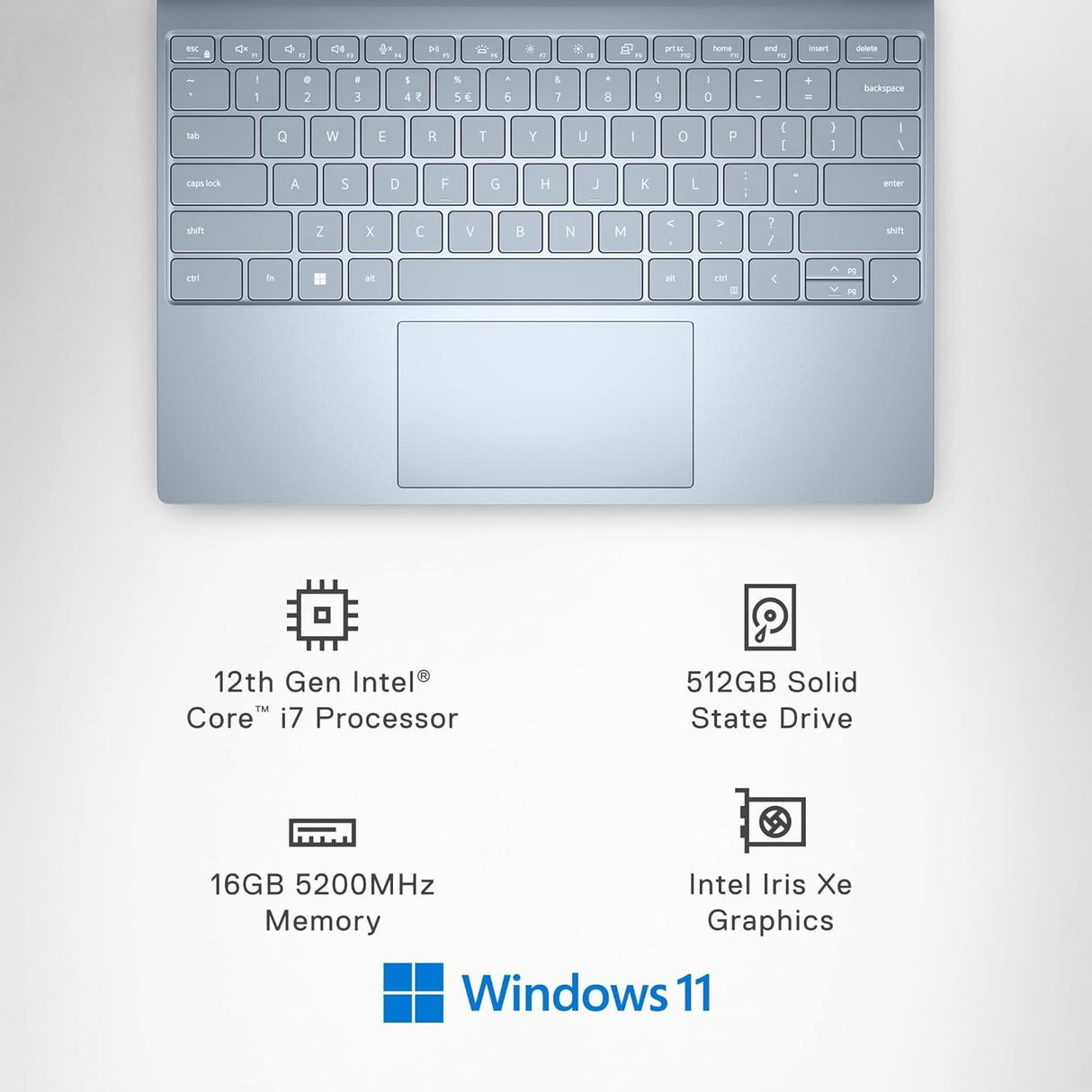 Dell XPS 13 9315 Laptop, 12th Gen Intel Evo Core i7-1250U, 13.4 Inch UHD+ 500nit Touchscreen, 16GB RAM, 512GB SSD, Win 11H (Sky)